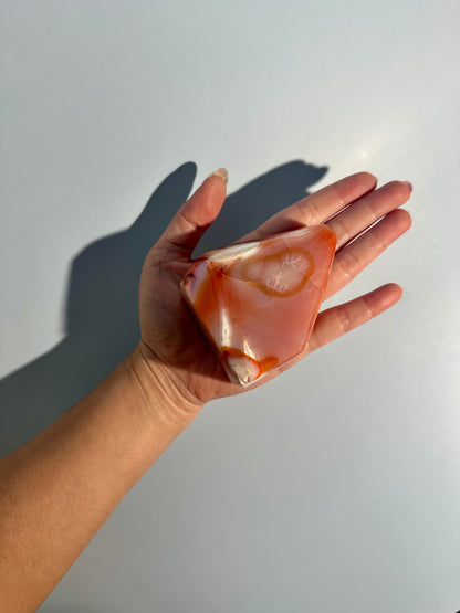 Carnelian Agate Geometric Freeform – Option I | Abundance, Determination & Prosperity Energy