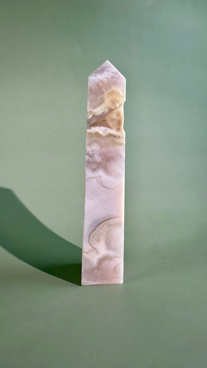 Druzy Flower Agate Obelisk – Option H