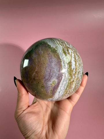 Sea Jasper Sphere Statement Piece