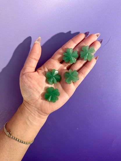 Mini Green Aventurine Lucky Clover | Crystal Carving