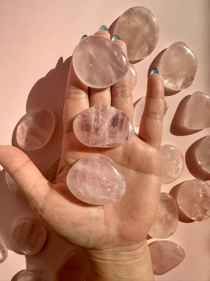 Rose Quartz Flat Palm