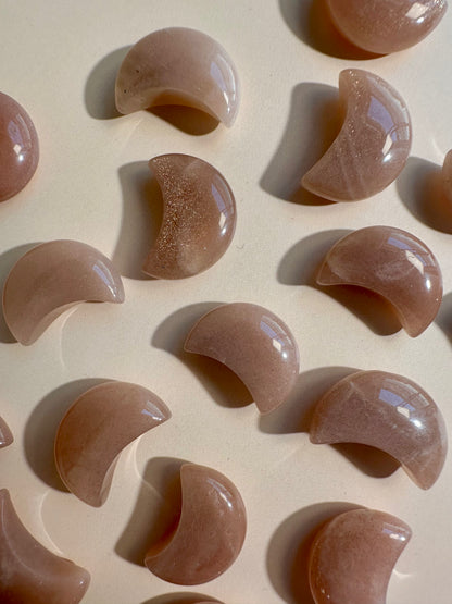 Mini Sunstone + Moonstone Crescent Moon