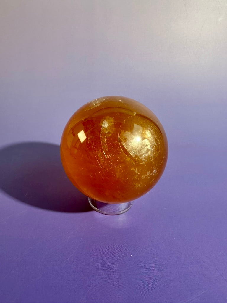 Honey Calcite Sphere – Option A | Confidence, Abundance & Golden Energy Crystal