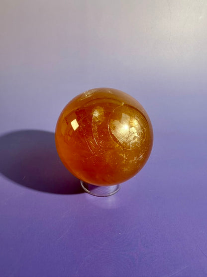 Honey Calcite Sphere – Option A | Confidence, Abundance & Golden Energy Crystal