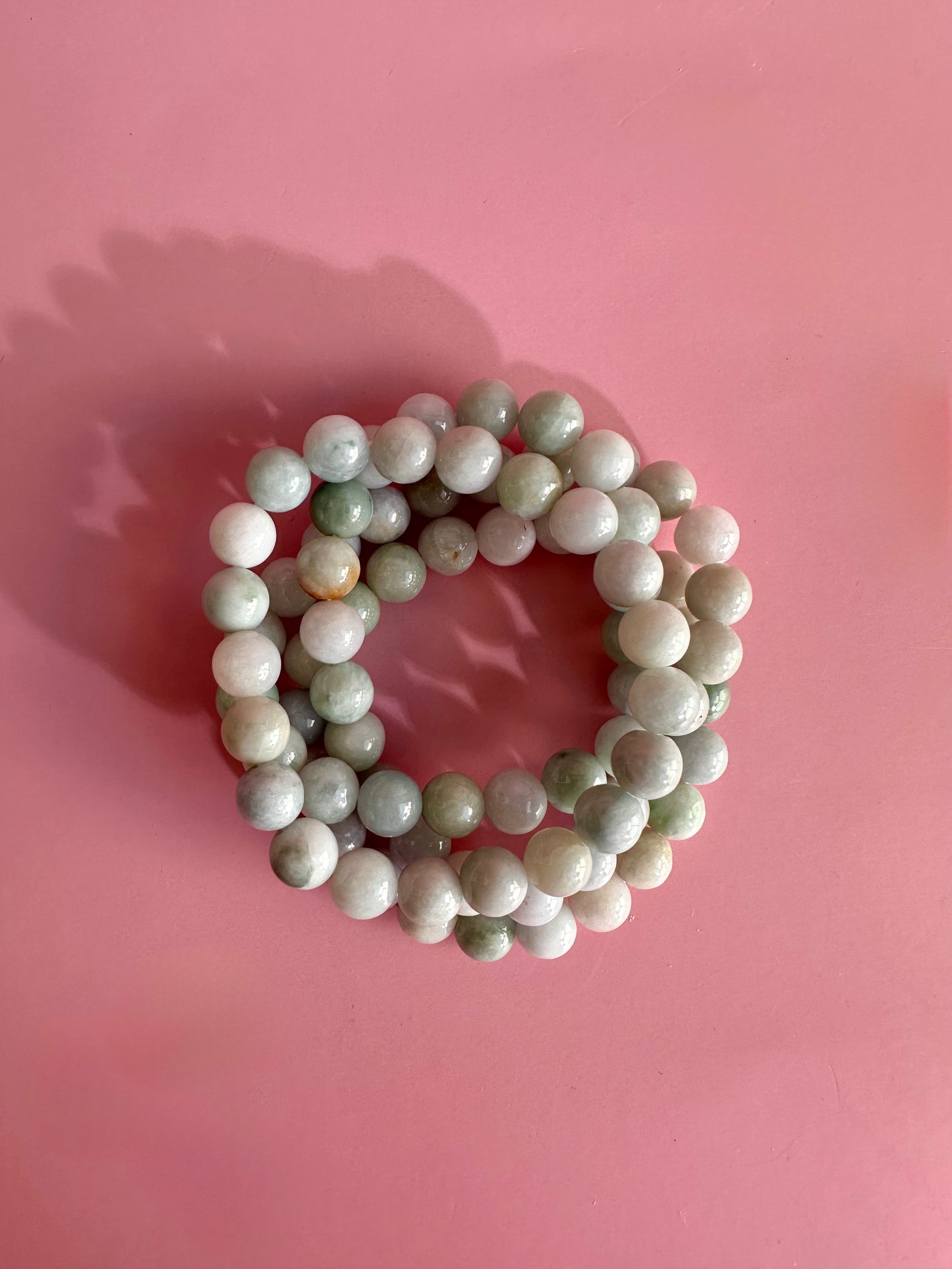 8mm Natural Burmese Jade Beaded Bracelet
