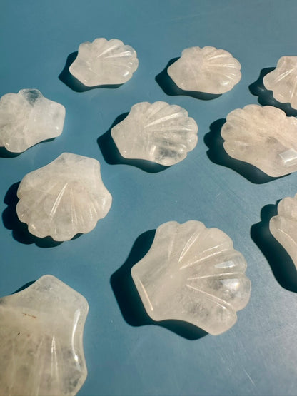 Small Clear Quartz Shell | Ocean Crystal Carving
