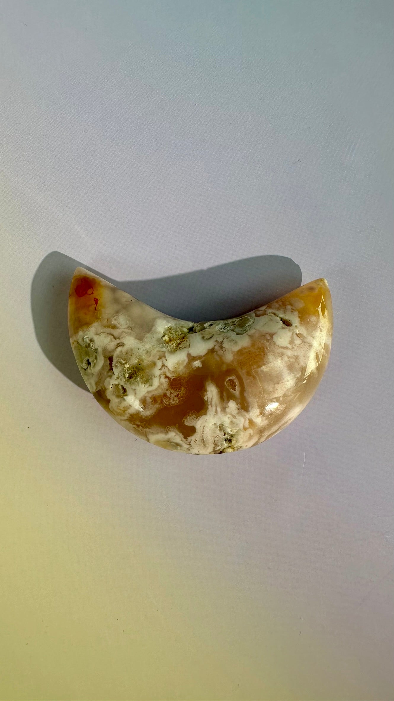 Flower Agate Crescent Moon – Option D
