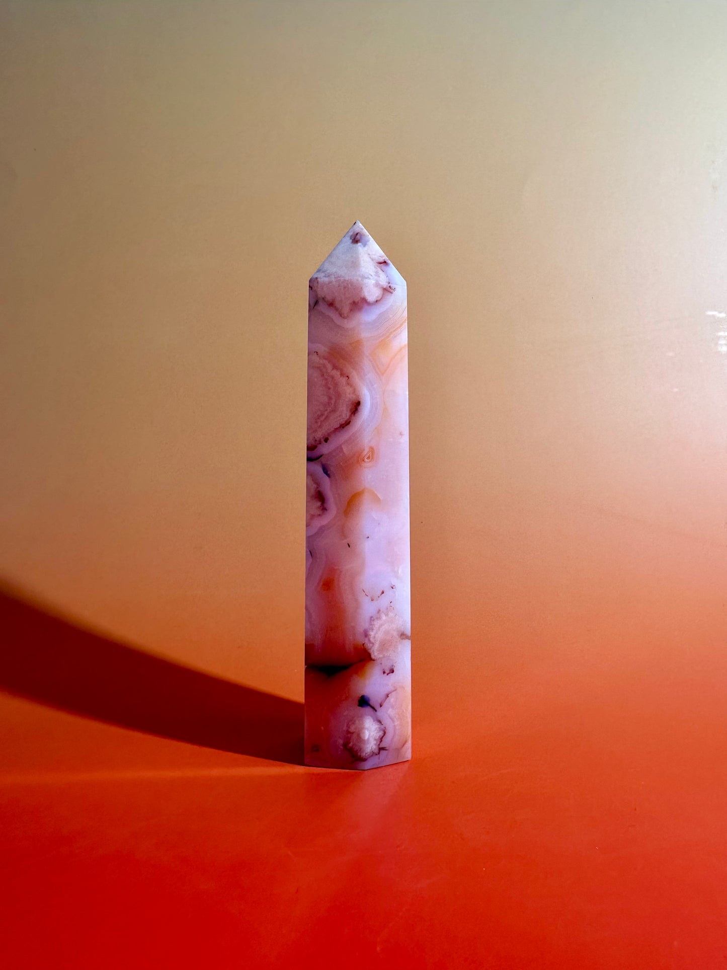 Carnelian Flower Agate Tower Option J | Confidence, Growth & Motivation Crystal