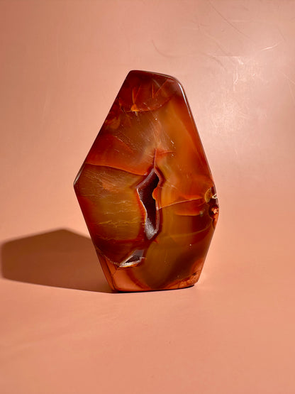 Carnelian Agate Geometric Freeform – Option K | Collector Statement Crystal & Empowerment Energy