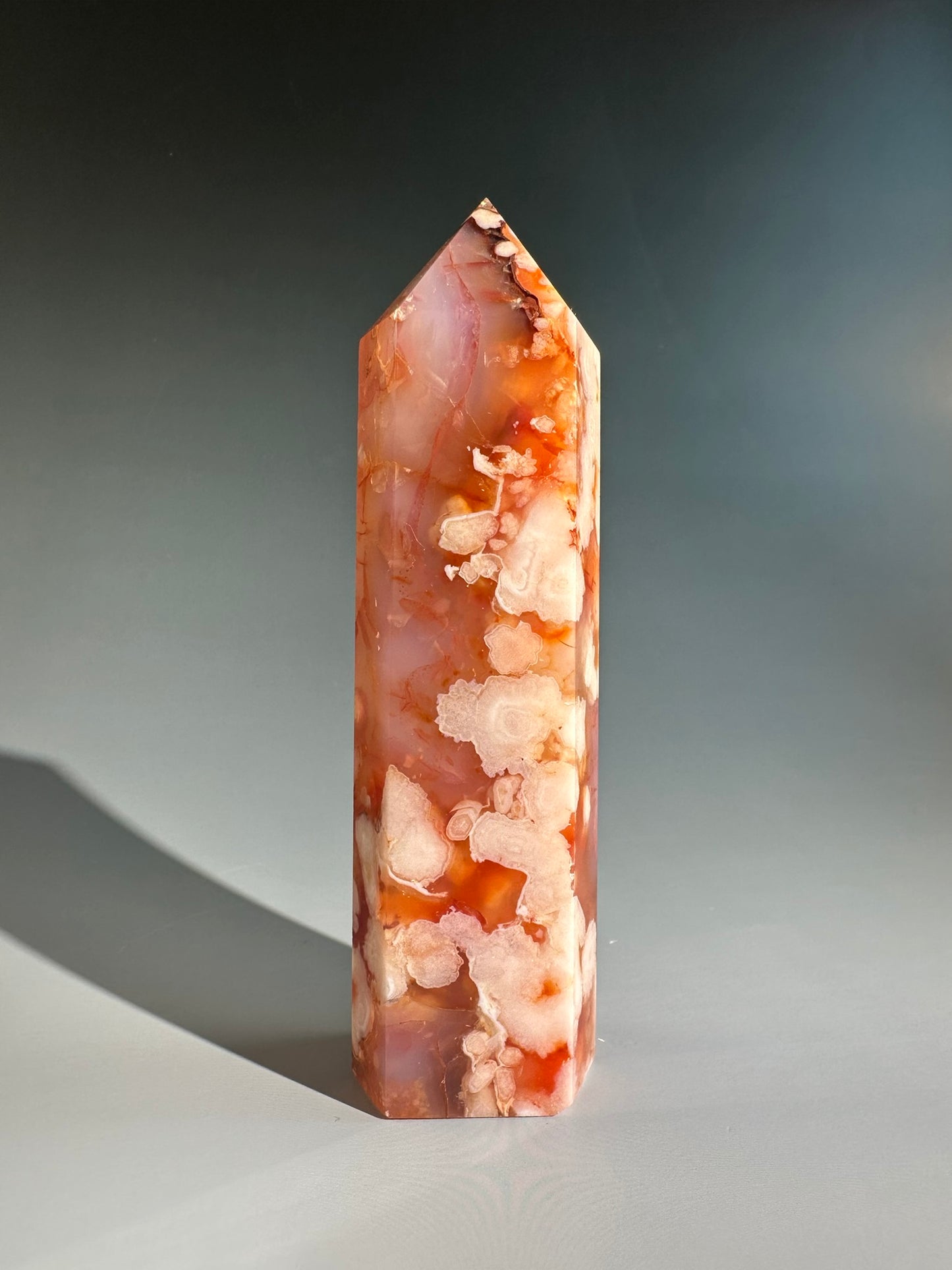 Carnelian Flower Agate Tower – Option B