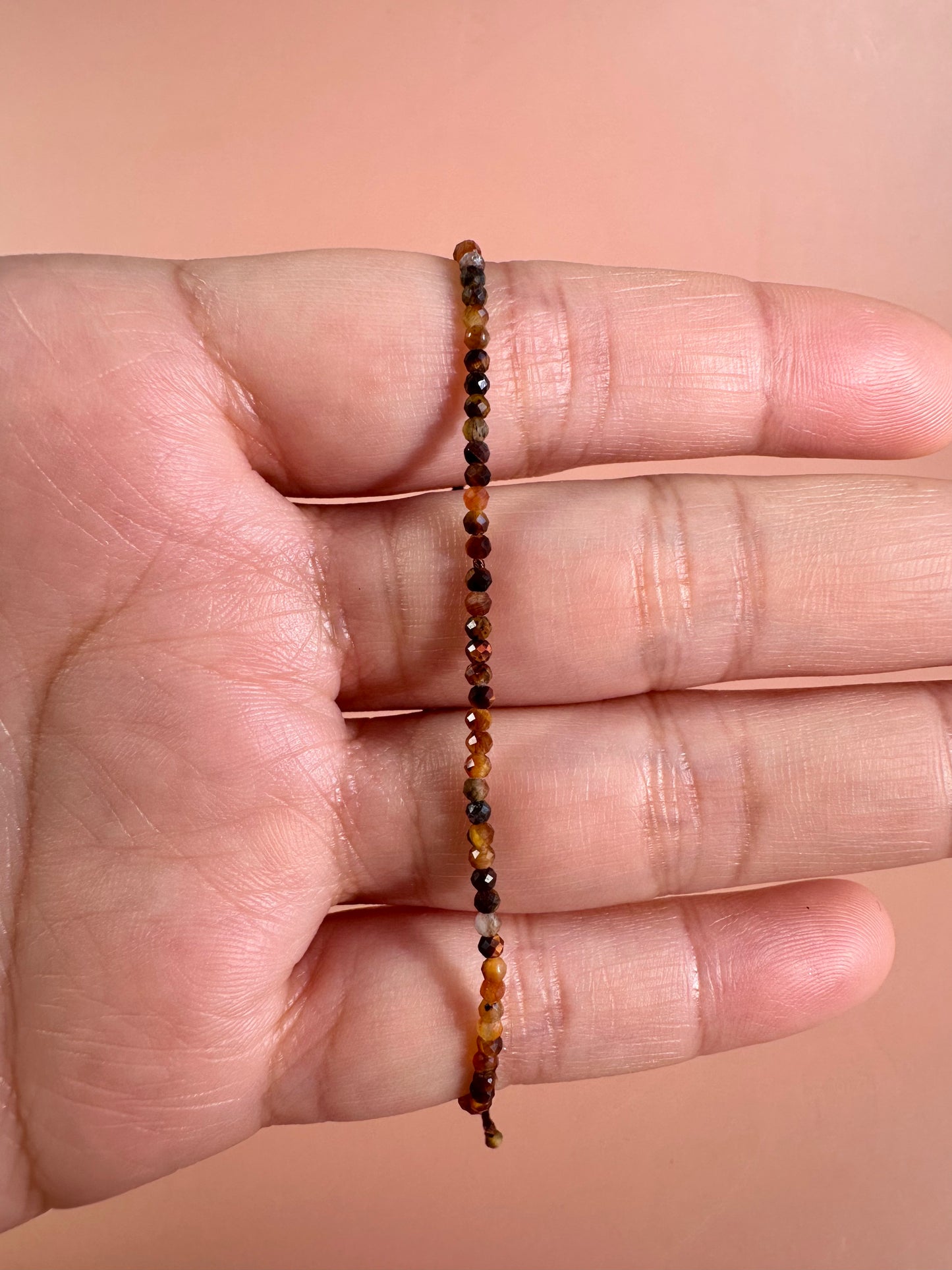 2mm Tiger’s Eye Adjustable Beaded Bracelet