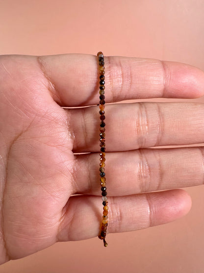 2mm Tiger’s Eye Adjustable Beaded Bracelet