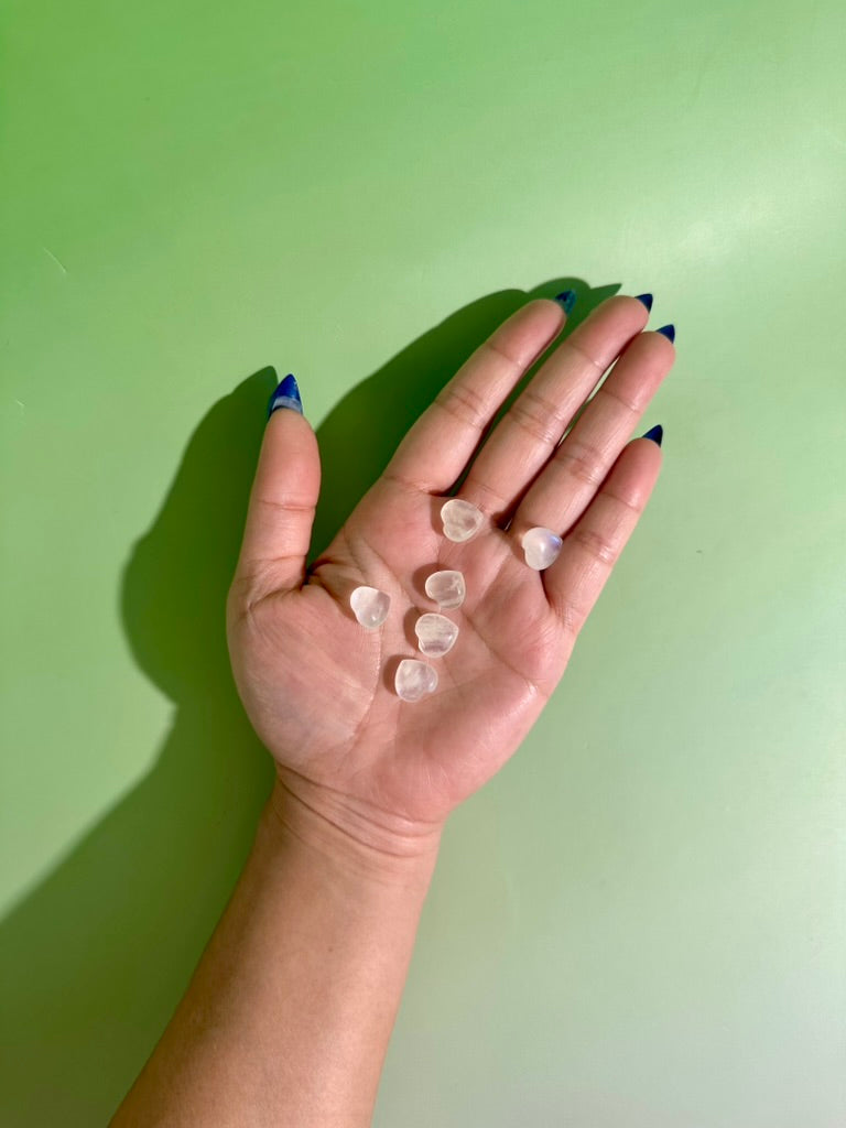 Mini Moonstone Heart | Tiny Crystal Carving