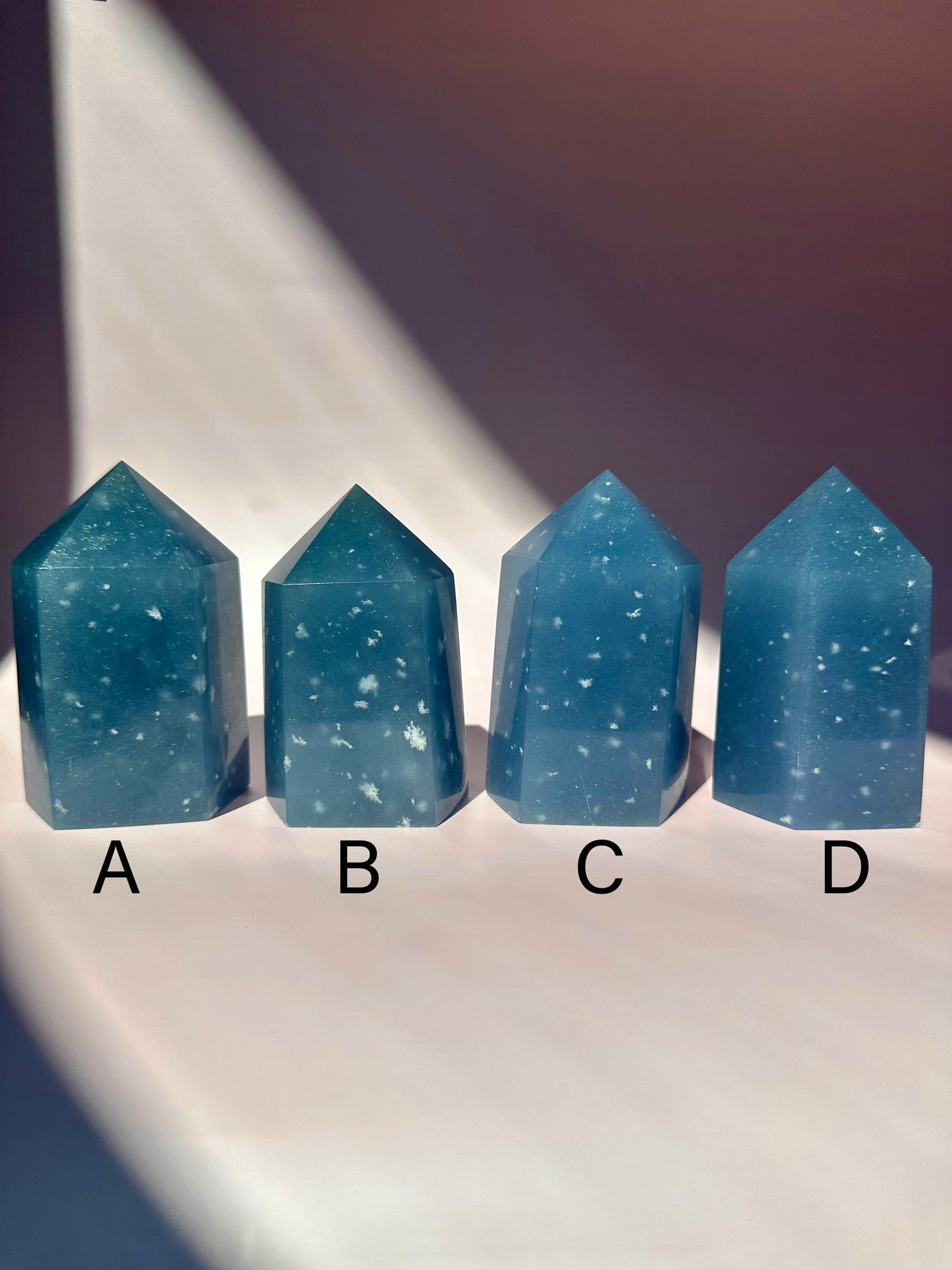 Large Peruvian Snowflake Angelite Tower - D