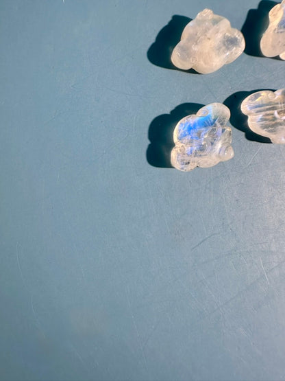 Mini Moonstone Smiley Cloud | Cute Crystal Carving