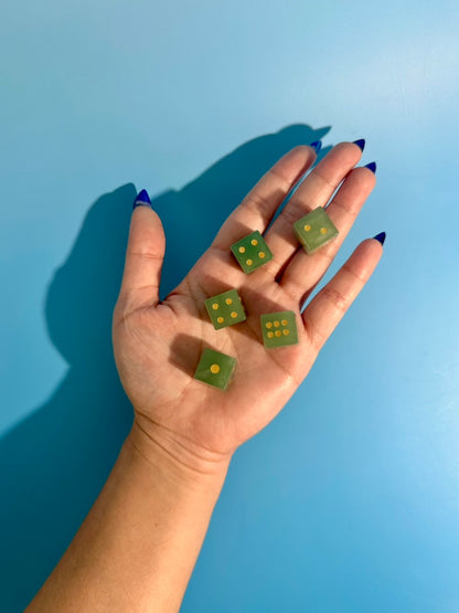 Green Aventurine Crystal Dice | Set of 2