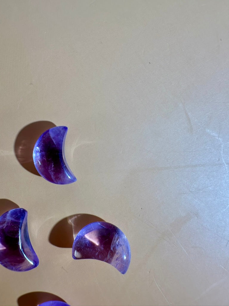 Mini Amethyst Crescent Moon | Purple Crystal Carving