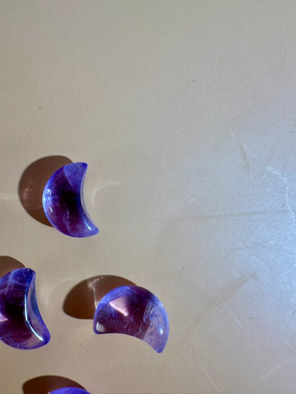 Mini Amethyst Crescent Moon | Purple Crystal Carving