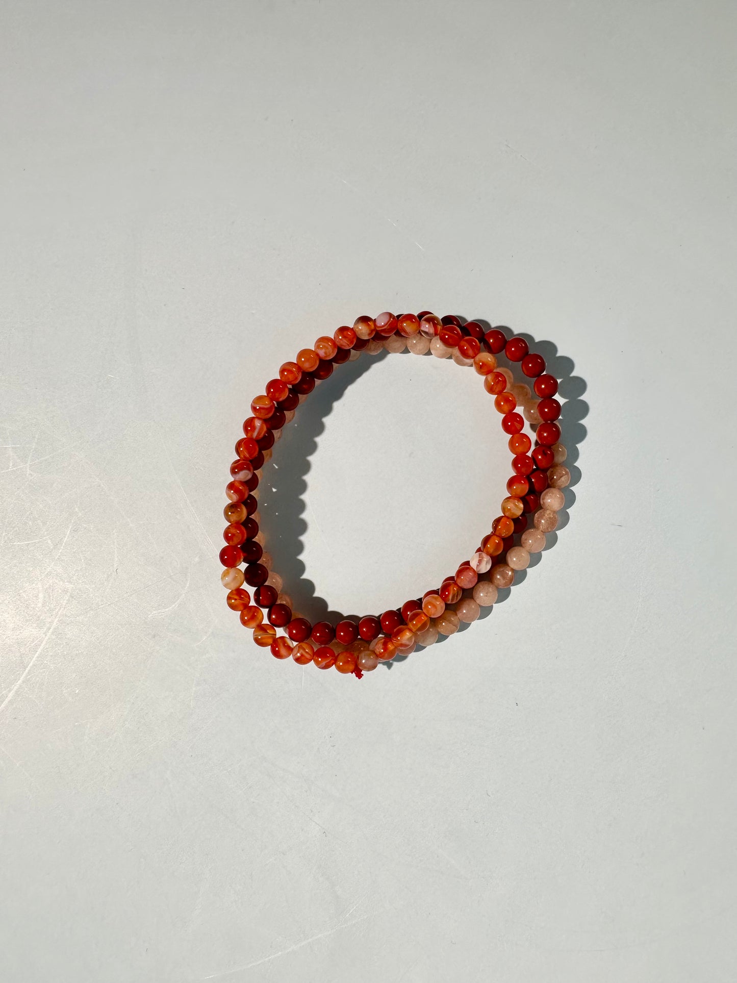 Bracelet Bundle Set: “Sunset Ember” - Red Jasper, Sunstone + Moonstone, Carnelian