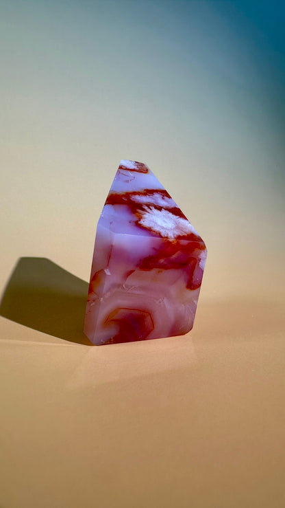 Pink Carnelian Flower Agate Gusher – Option E