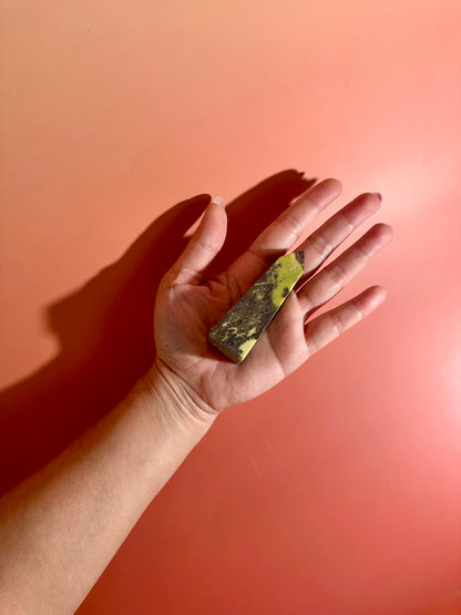 Serpentine with Pyrite Tower (Peru) Option C | Renewal, Confidence & Grounding Crystal