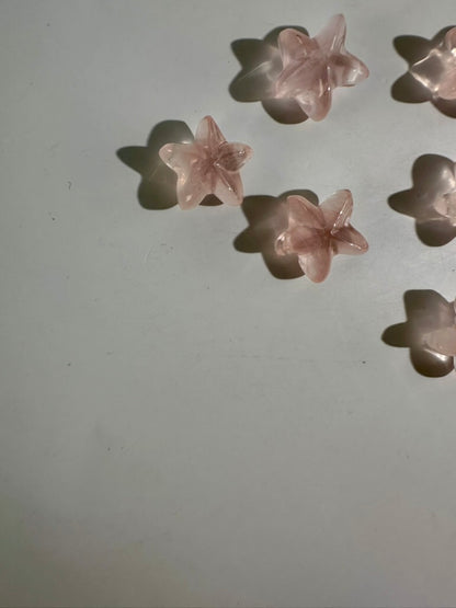 Mini Rose Quartz Starfish | Pink Crystal Carving