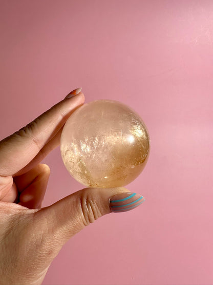 Honey Calcite Sphere – Option F | Confidence, Clarity & Golden Light Crystal