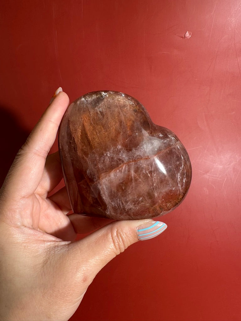 Fire Quartz Heart – Option D | Empowerment, Vitality & Emotional Strength Crystal