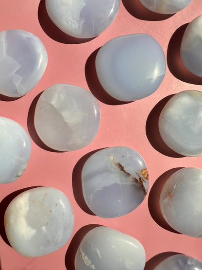 Blue Chalcedony Flat Palm