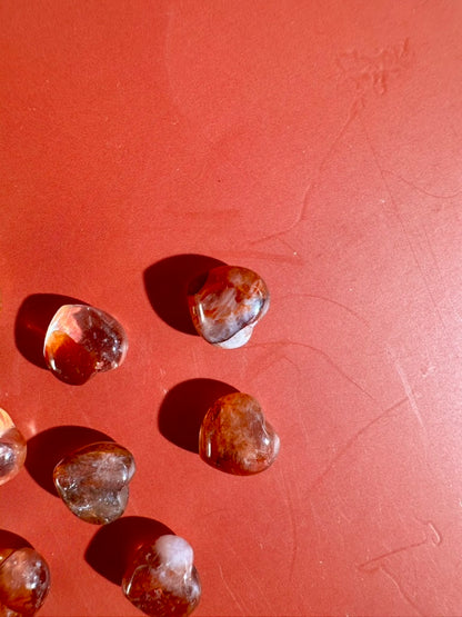 Teeny Fire Quartz Heart | Hematoid Quartz Crystal