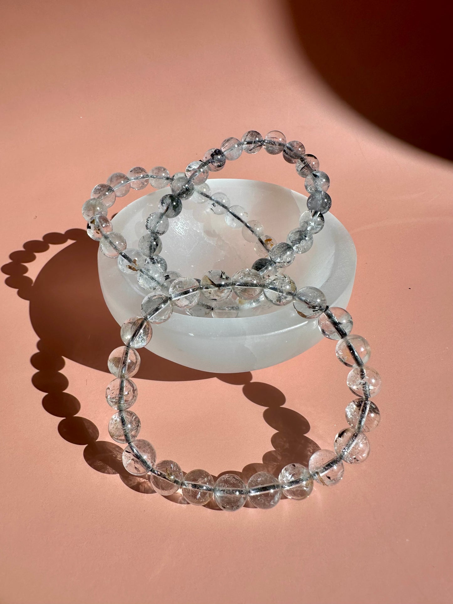 8mm Quartz with Biotite Inclusions Bracelet