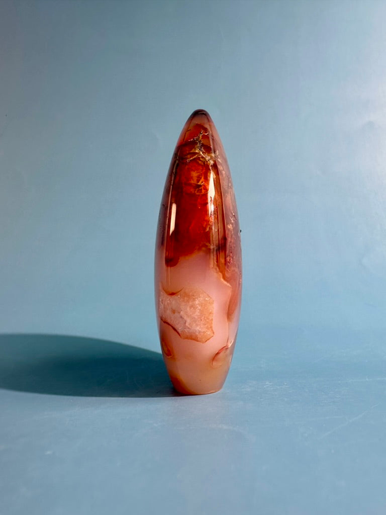 Indonesian Red Moss Agate Flame – Option B | Vitality, Stability & Collector Crystal