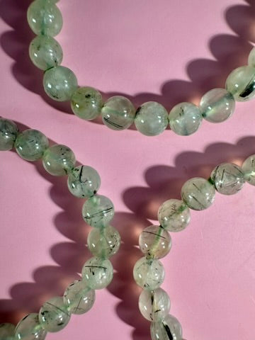 8mm HQ Prehnite Beaded Bracelet