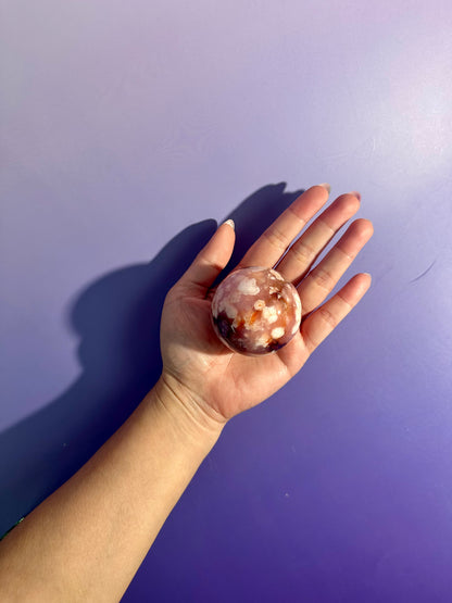 Carnelian Flower Agate Sphere Option B | One-of-a-Kind Collector Crystal