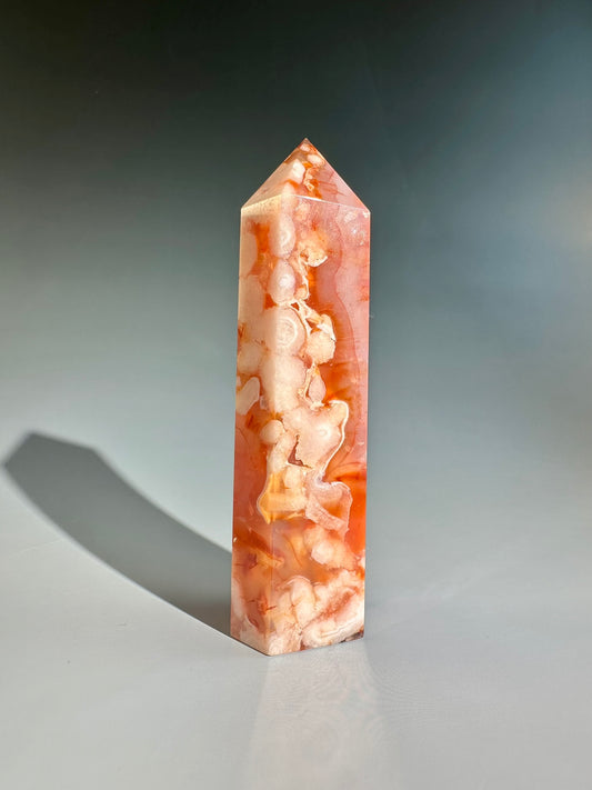 Carnelian Flower Agate Tower – Option B