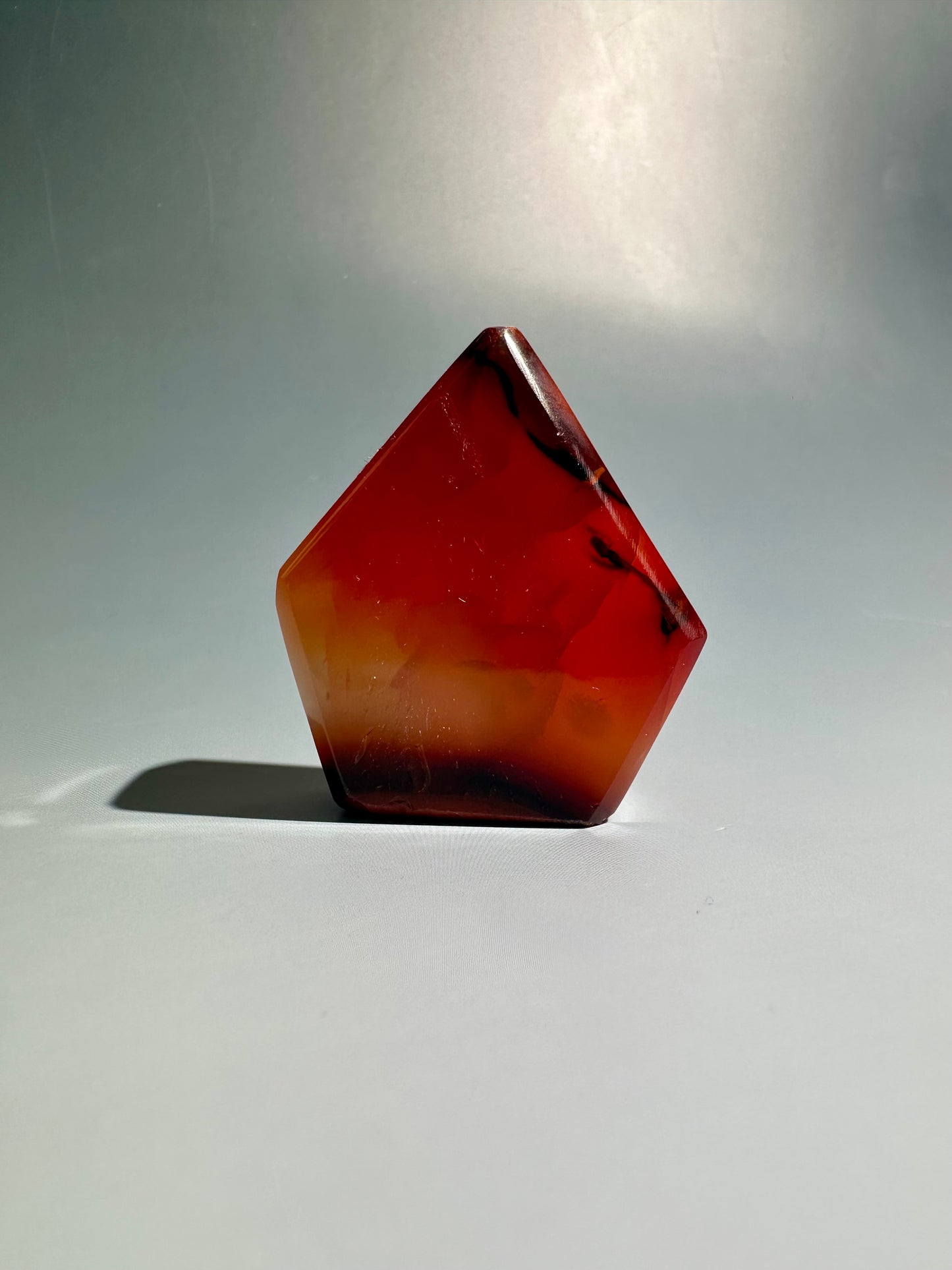 Carnelian Agate Geometric Freeform – Option A | Courage, Vitality & Confidence Energy