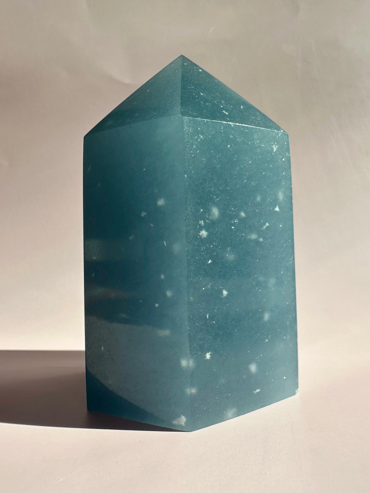 Large Peruvian Snowflake Angelite Tower - D