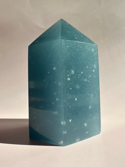 Large Peruvian Snowflake Angelite Tower - D