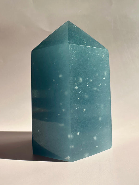 Large Peruvian Snowflake Angelite Tower - D