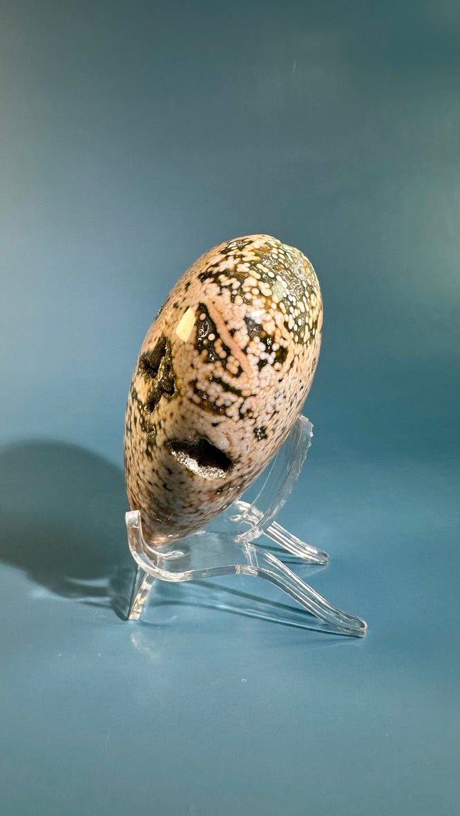 Ocean Jasper Heart with Druzy Pocket