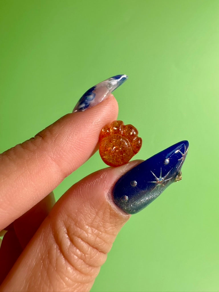 Teeny Sunstone Paw | Mini Crystal Carving