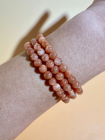 5mm Sunstone Beaded Bracelet | Joy, Confidence & Abundance Energy