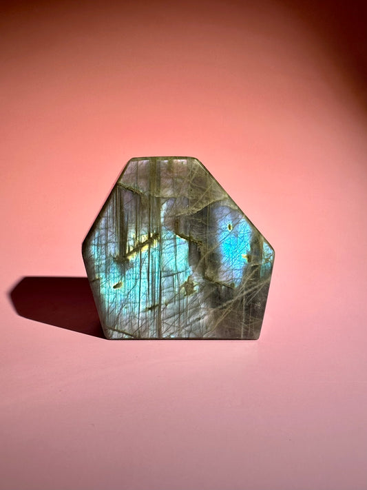 Medium Blue Flash Labradorite Standing Freeform – Option B
