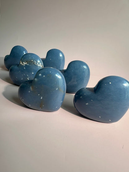 Angelite Standing Heart Carving