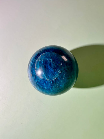 Blue Apatite Sphere – Option A | Clarity, Communication & Inspiration Crystal