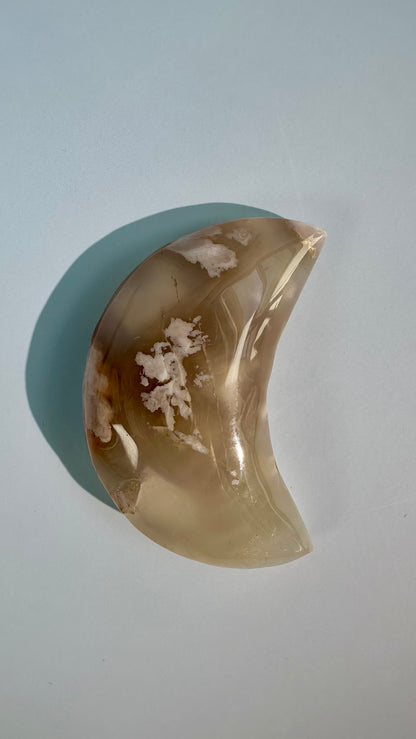 Flower Agate Crescent Moon – Option I