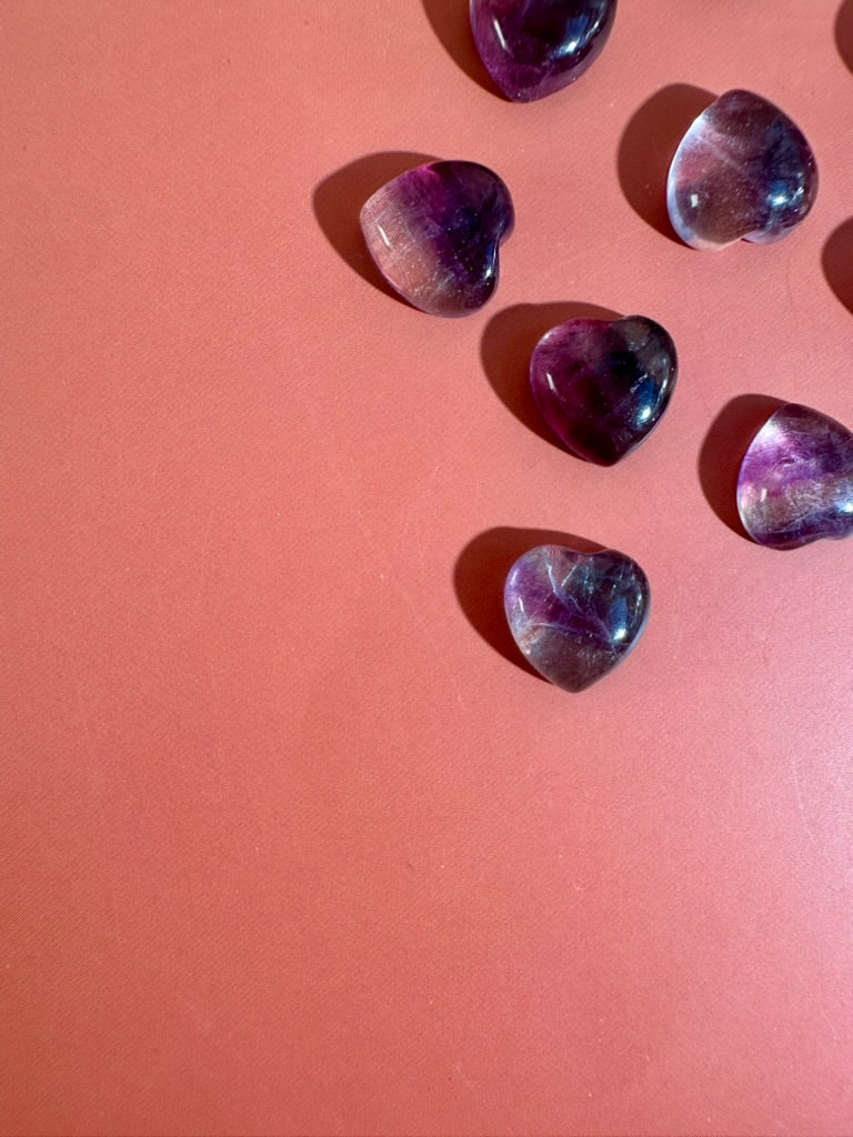 Mini Rainbow Fluorite Heart | Crystal Carving