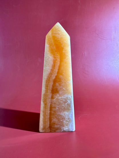 Orange Calcite Tower – Option D | Happiness, Inspiration & Empowerment Energy