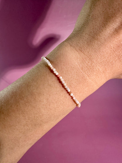 2mm Rhodochrosite Adjustable Beaded Bracelet