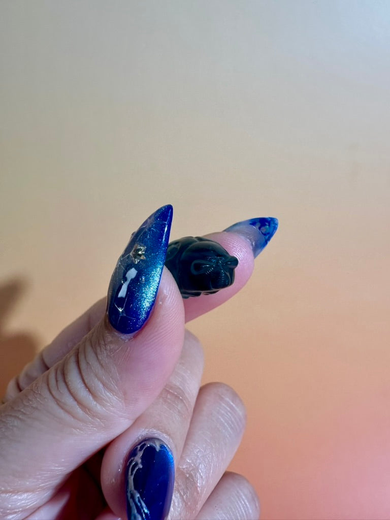 Mini Rainbow Fluorite Ladybug | Crystal Carving